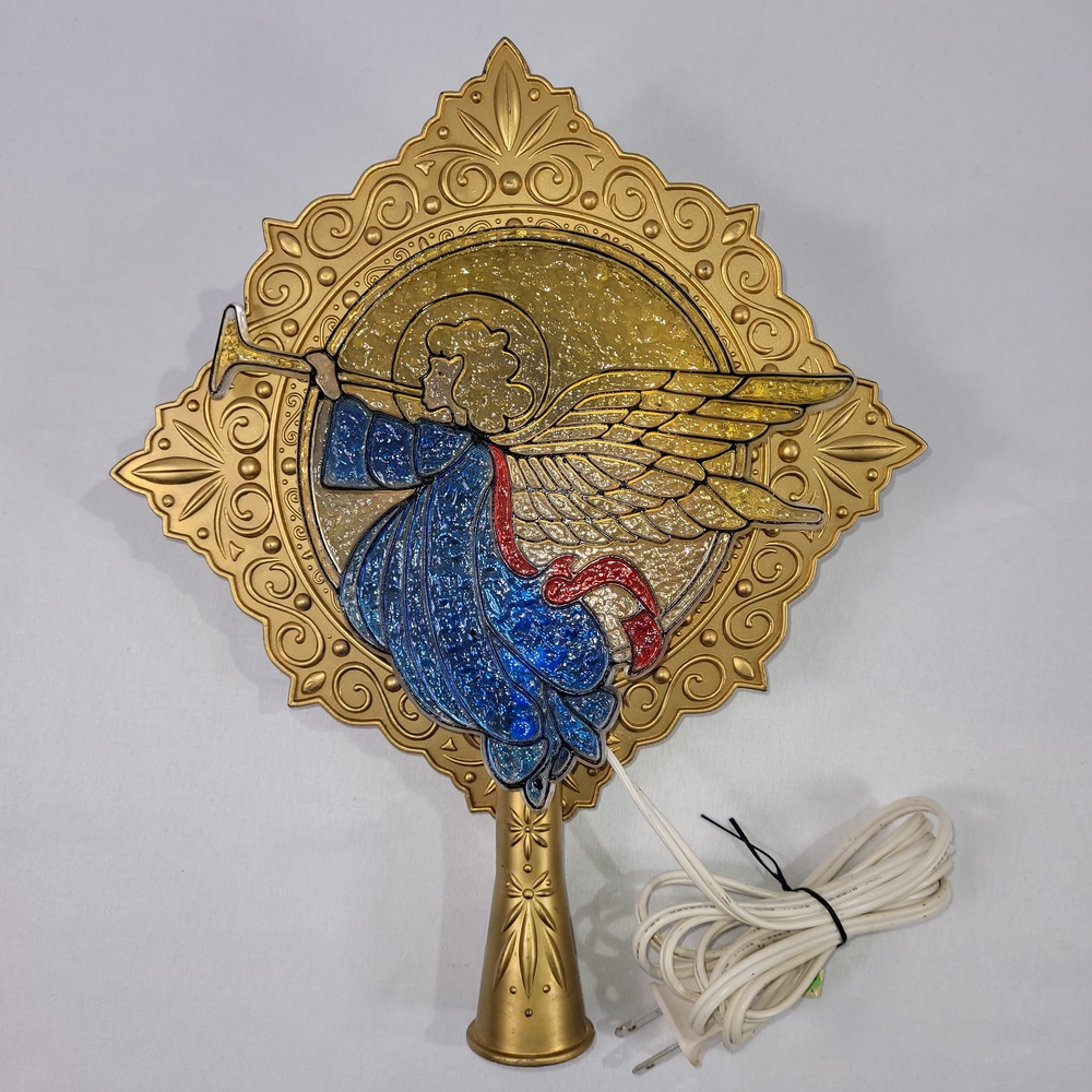 Bradford Vintage Herald Angel Electric Light Plastic Christmas Tree Topper